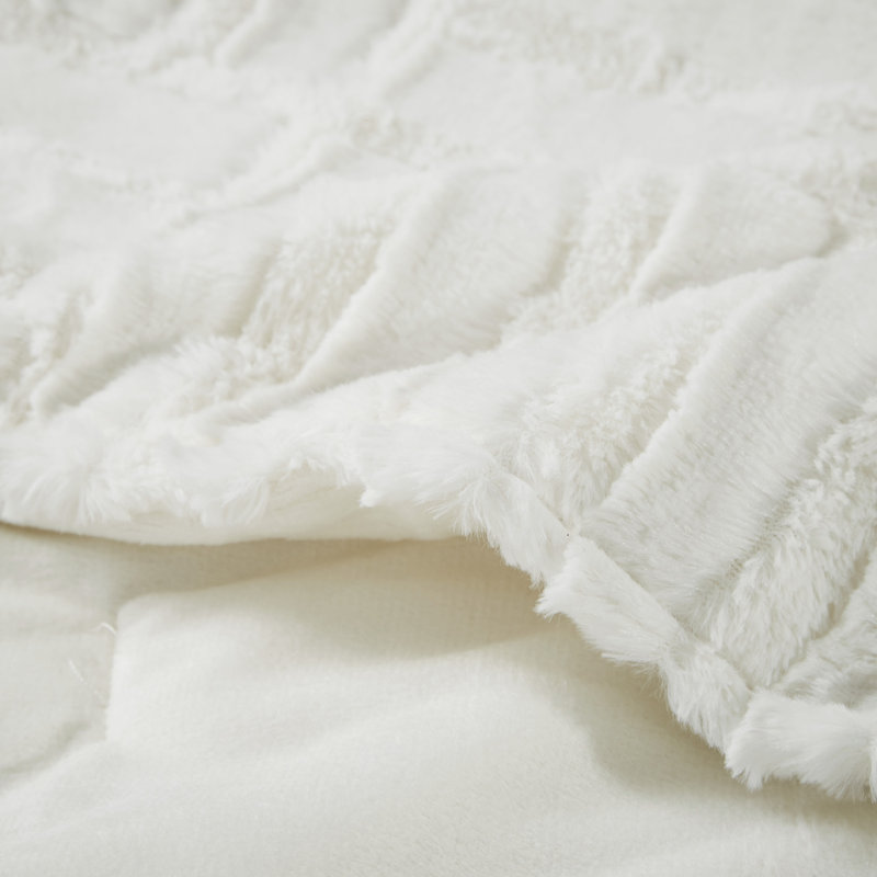 Jeté en duvet synthétique ultra moelleux Arctique Larkin, Ivoire