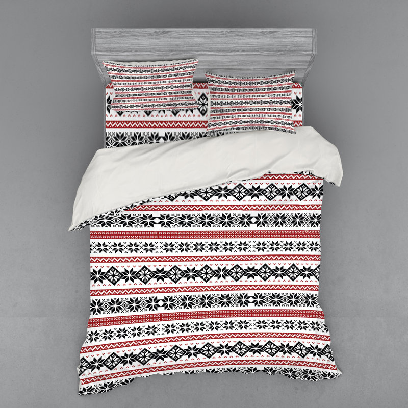 Rustic Polyester Geometric Shapes Duvet Cover, Queen Duvet Cover + 3 Additional Pieces