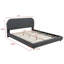 Lit plateforme contemporain à profil bas, structure en bois, lit rembourré en tissu molletonné doux-1252721483