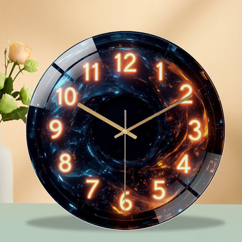 Horloge murale en verre 12 po