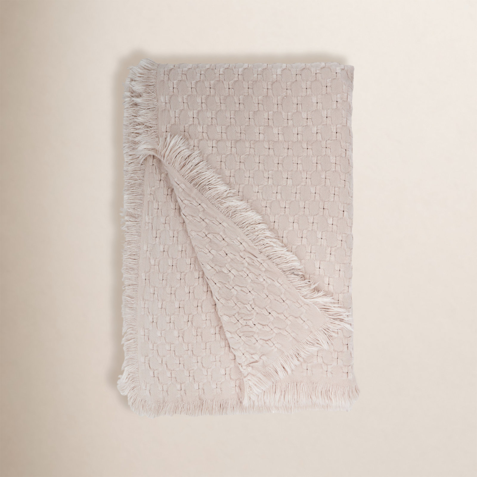 Delphine Acrylic Hand Woven Throw Blanket, Blush