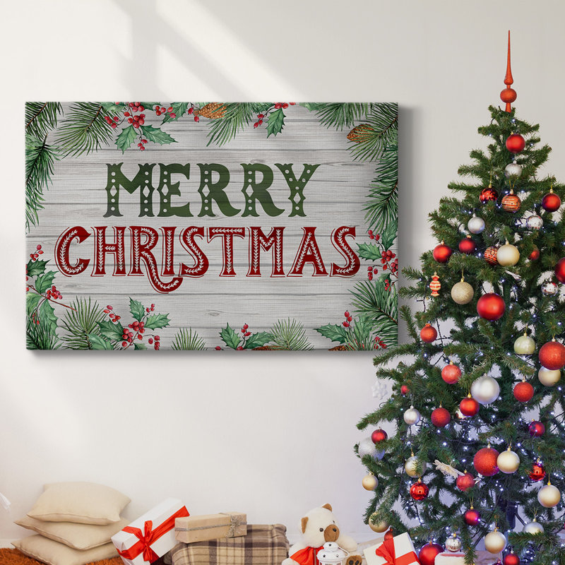 Toile tendue avec châssis de Noël, H 40 po x l 60 po