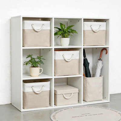 Collapsible Fabric Storage Cubes 6-Pack, 12 Inch Cube Organizer Bins With Reinforced Frame For Home, Office, Closet, And Toy Organization