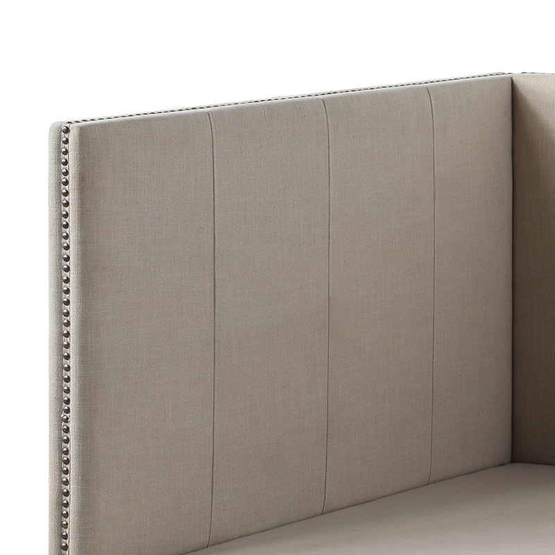 Upholstered Daybed with Nailhead Trim in Beige