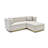 Big Size Modern Beige Velvet Table - Functional Living Room Accessory Foot Rest-738792974