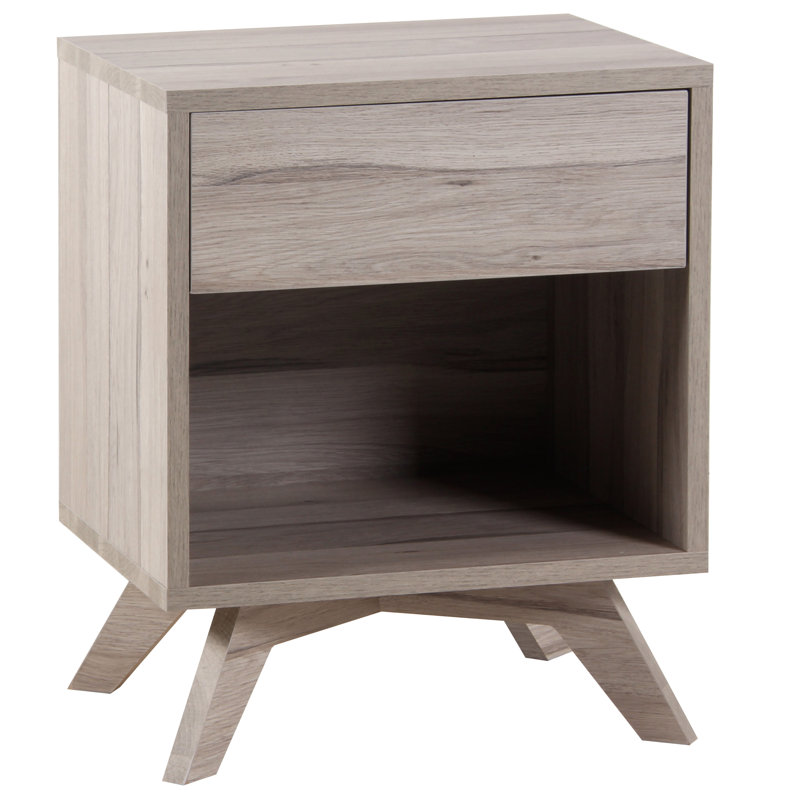Silliman 48cm W Manufactured Wood Bedside Table, Oak