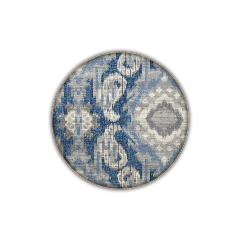 Blue Themed Traditional Motif Patterned Vintage Decorative Carpet, Rectangle 2'4" x 4'