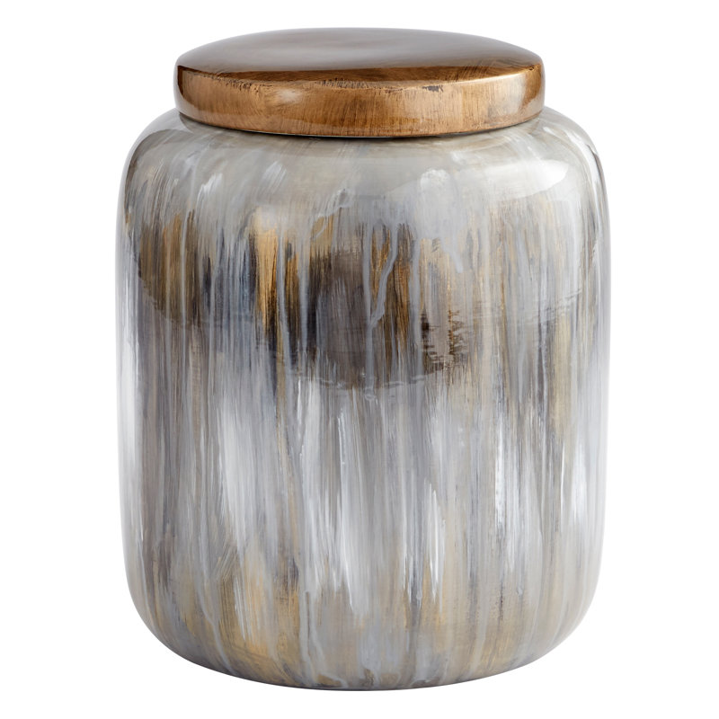 Spirit Ceramic Jar, 10" H x 8.5" W x 8.5" D