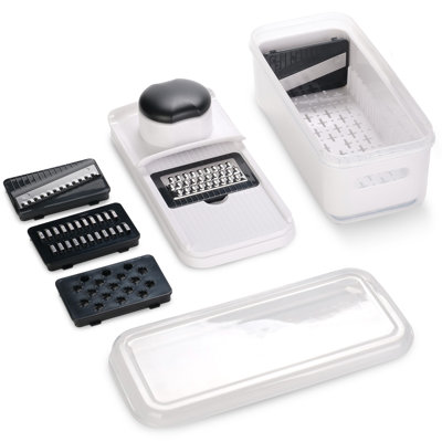 Cheer Collection Vegetable Slicer with 5 Stainless Steel Blades and Storage Container