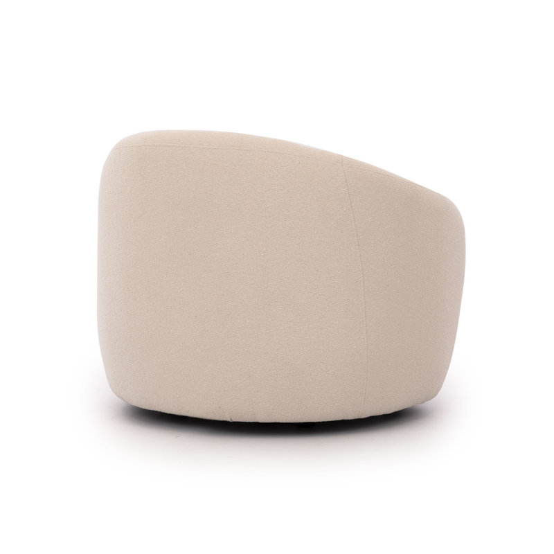 Roundi Upholstered Accent Chair, White