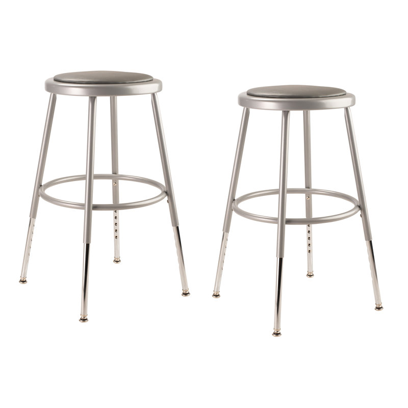 Tabouret de laboratoire à hauteur ajustable, gris, 19" - 27"