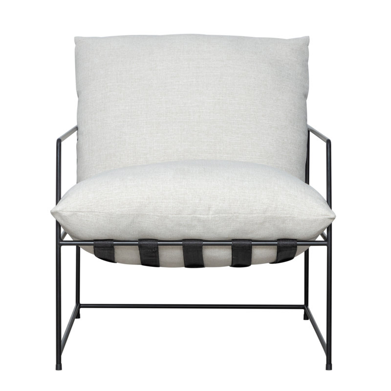 Fauteuil d'appoint industriel moderne Merring, Polyester blanc