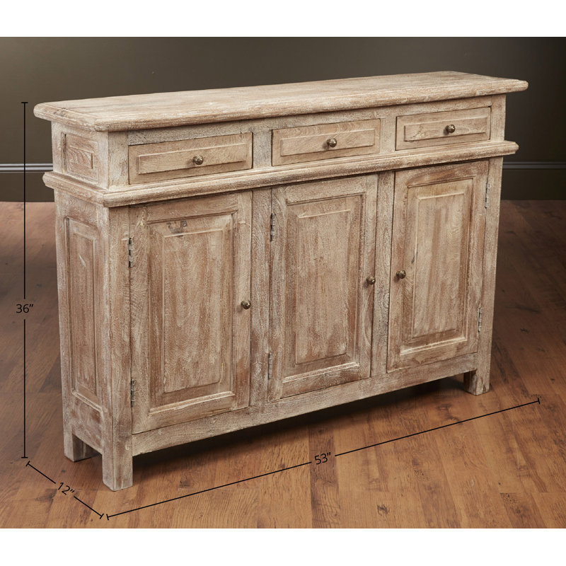 Gesling 53" 3-Drawer Sideboard, Weathered Sand