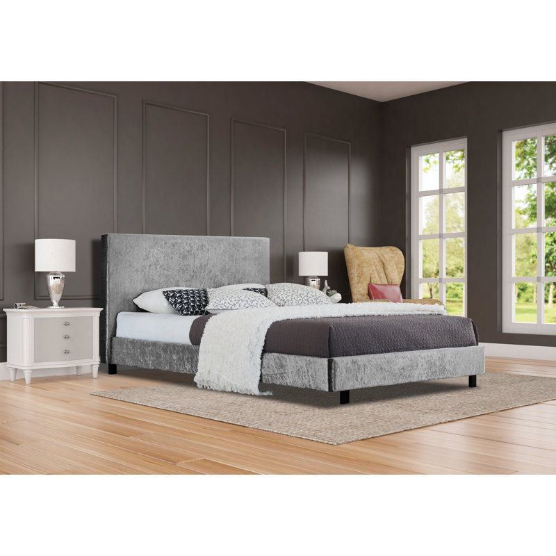Doe Upholstered Bed, Silver, Double (4'6)