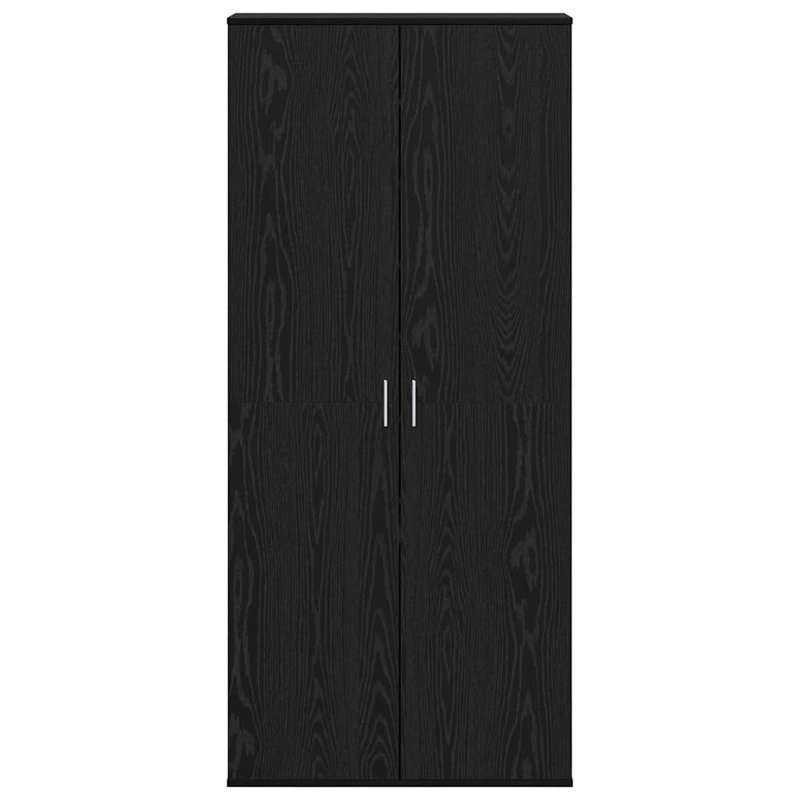 Highboard With Shelf 80 X 39 X 178 Cm Engineered Wood, Black Oak