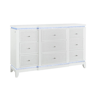 Alina White Dresser With Led