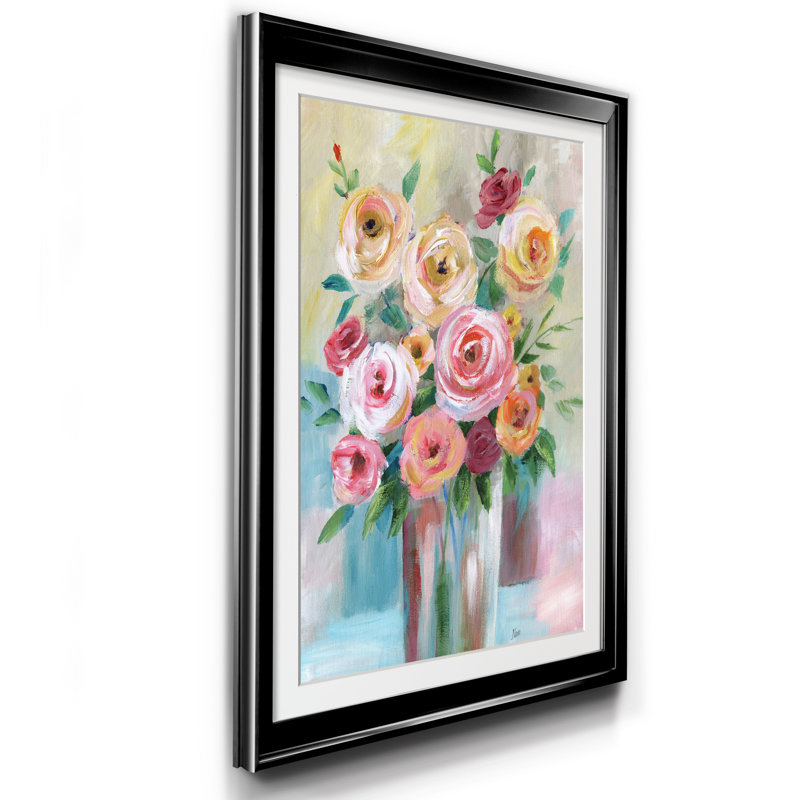 Bouquet vif - reproduction de photo encadrée sur papier, H 30,5 po x l 42,5 po x P 1,5 po, Noir