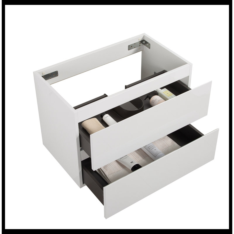 Base de meuble-lavabo Saha seulement, Blanc, H 20,5 po x l 29,7 po x P 17,9 po