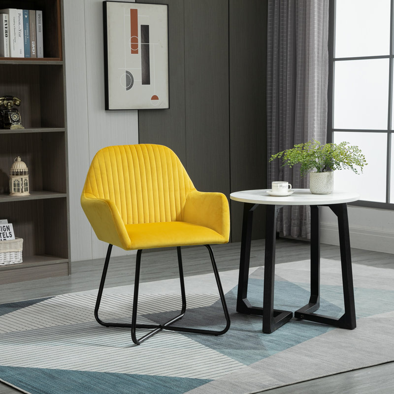 Upholstered Armchair, Yellow