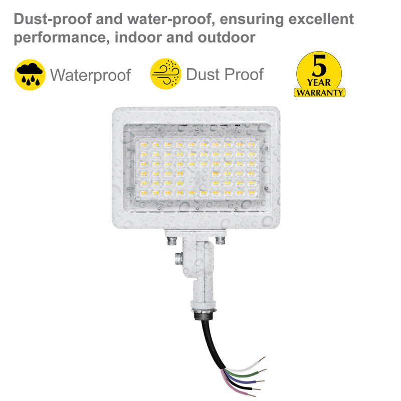 LED Flood Light 50W 7050 Lumens Outdoor Adjustable Knuckle Mount Security Light  3CCT, Satin