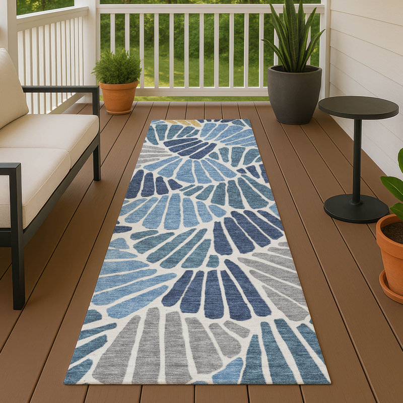 Tapis floral intérieur / extérieur lavable à la machine Chantille ACN2384, Tapis de couloir 2 pi 3 po x 7 pi 6 po