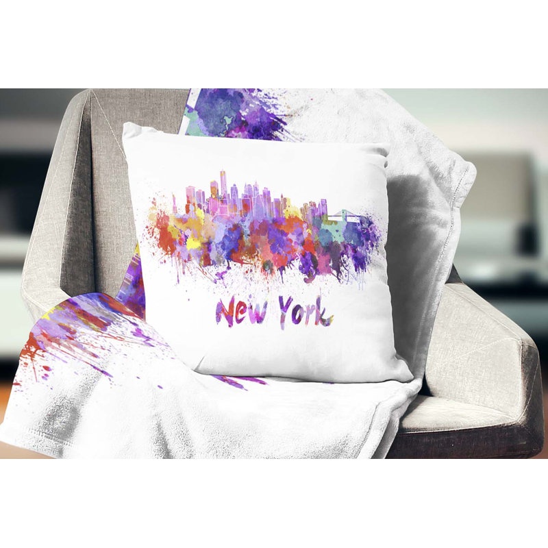 Coussin d’horizon de new york cityscape, 16 po x 1 po, Coussin décoratif