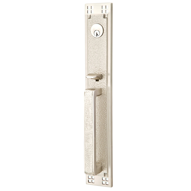 Arts & Crafts Full Length Double Cylinder Keyed Entry Handleset, Oil Rubbed Bronze, Left, Arts & Crafts Lever