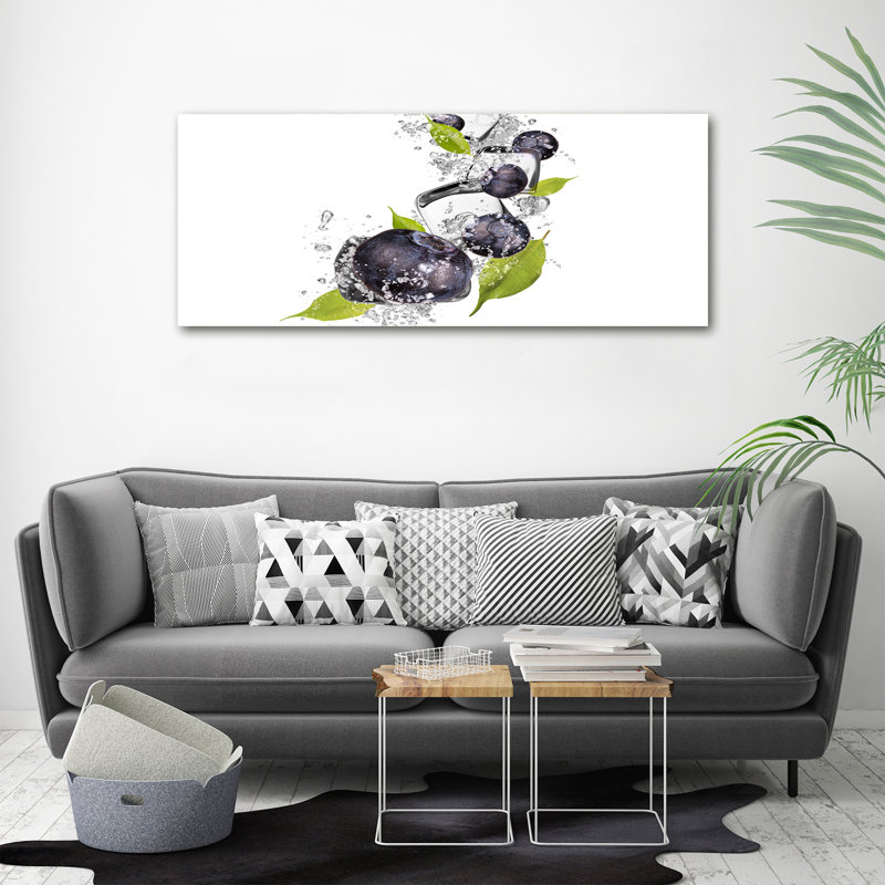 Blueberries With Ice - Wrapped Canvas Print