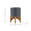 Pot à fleurs 5 po avec support en bois, gris mat-1981492009-2027987917-1981492015