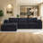 Boneless Oversized Modular Sectional Sofa with 83.5" Extra Deep Chaise, No-Assembly Sectional Couch-1733680321-1734617687