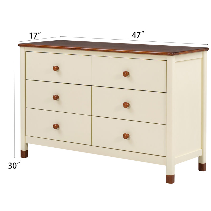 Commode décorative 6 tiroirs, Brun