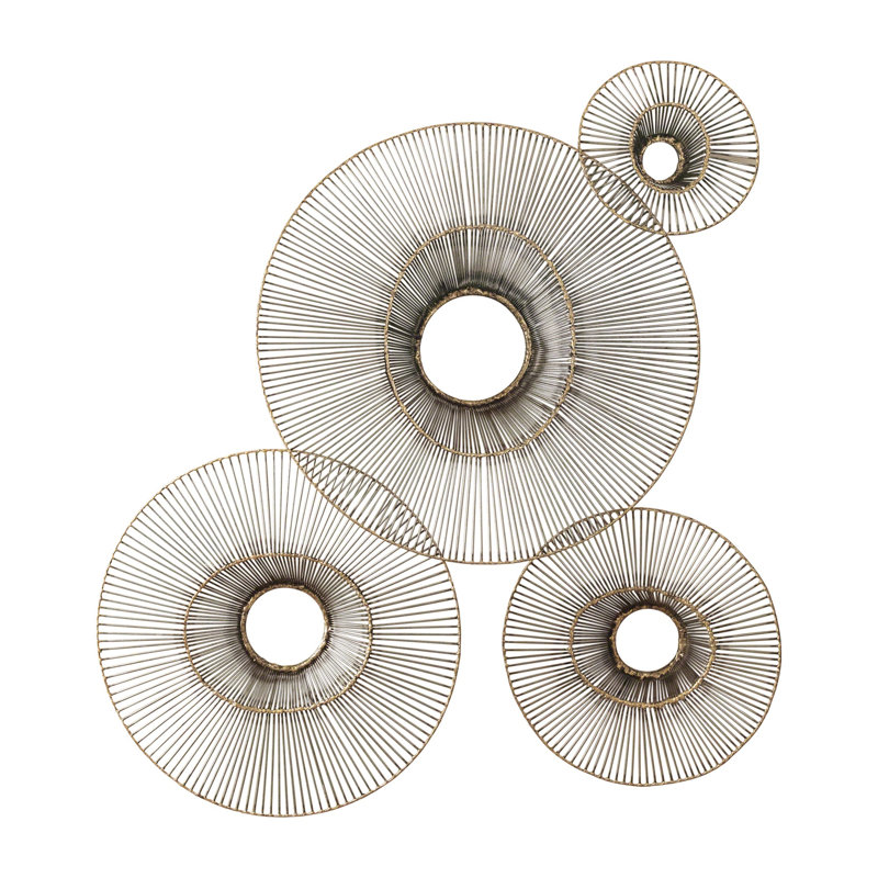 Bronze Gold Round Tilt-A-Wire 29.5" Wall Mirror