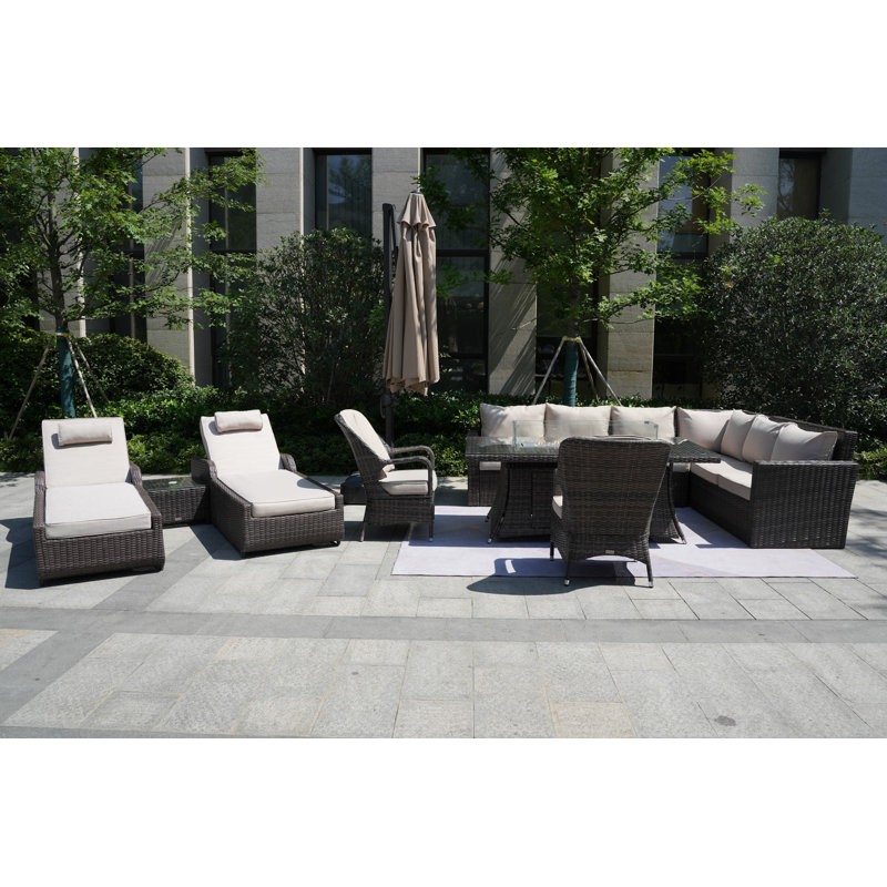 Algird 10 - Person Patio Conversation Set with Cushions