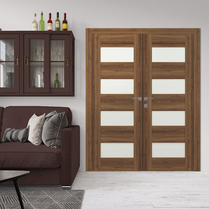 Porte standard en bois manufacturé Avon, Noyer, 55,5 po x 79,375 po