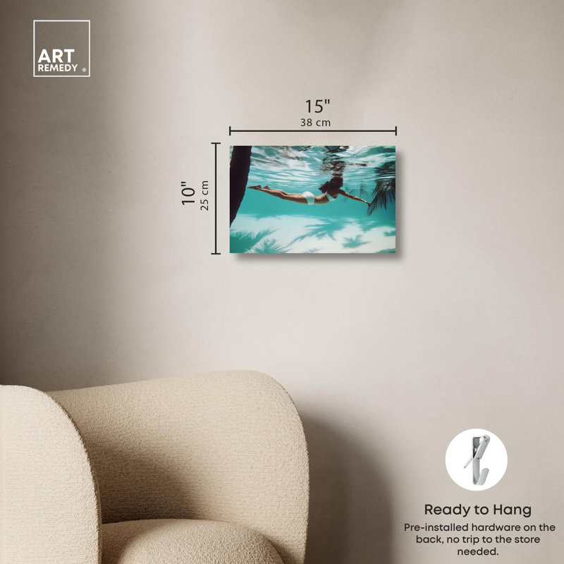 Art Remedy, photographie rétro sur toile, galerie tendue, beauté sous l'eau, Ne s’applique pas, Toile tendue