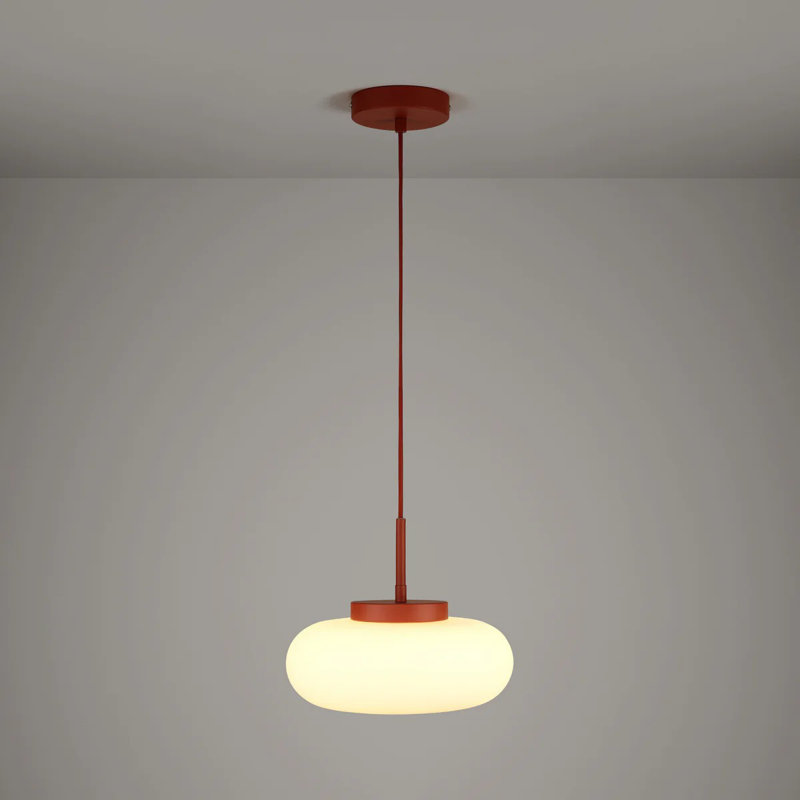 Luminaire suspendu en verre MARIN, Rouge rouille
