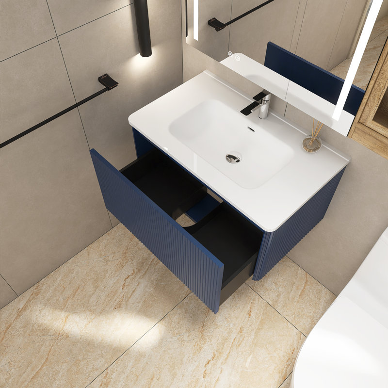 Ensemble de meuble-lavabo simple 29,9 po avec plateau en céramique Katylynn