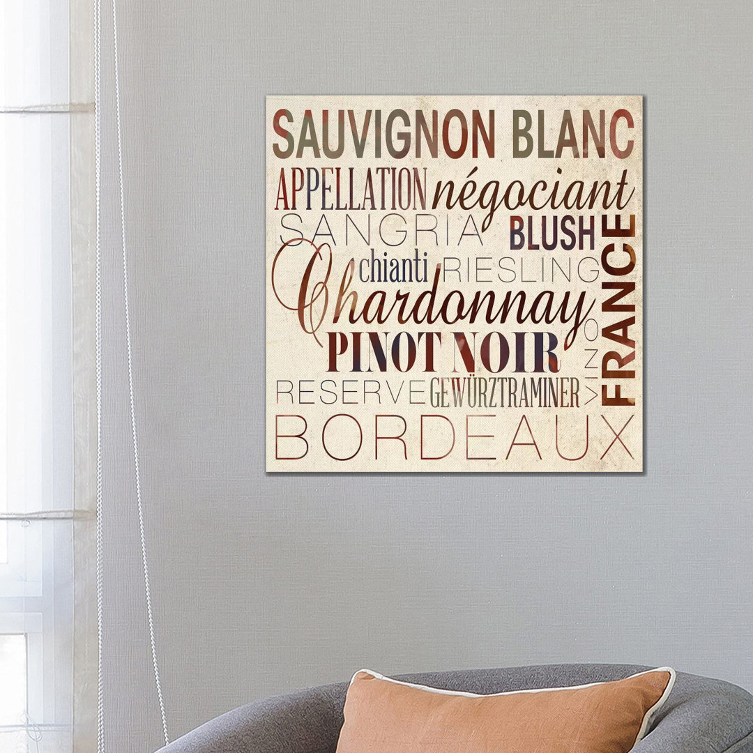 Wine Words II von SD Graphics Studio - Galerie-verpackte Leinwand Giclée auf Leinwand