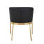 Chaise de salle à manger 23 pouces Cid Ravi, similicuir gris foncé, pieds en laiton