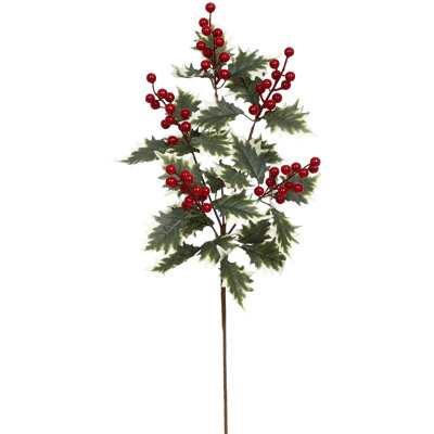 Holly Berry Pine Spray - 27.5 Inches
