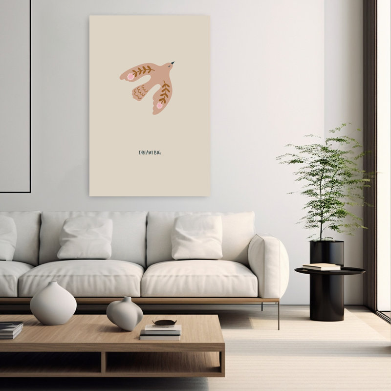 Contemporary Art Dreamy Whimsical Contemporary Bird Wall Art by Alexandra Weise - Wrapped Canvas Print