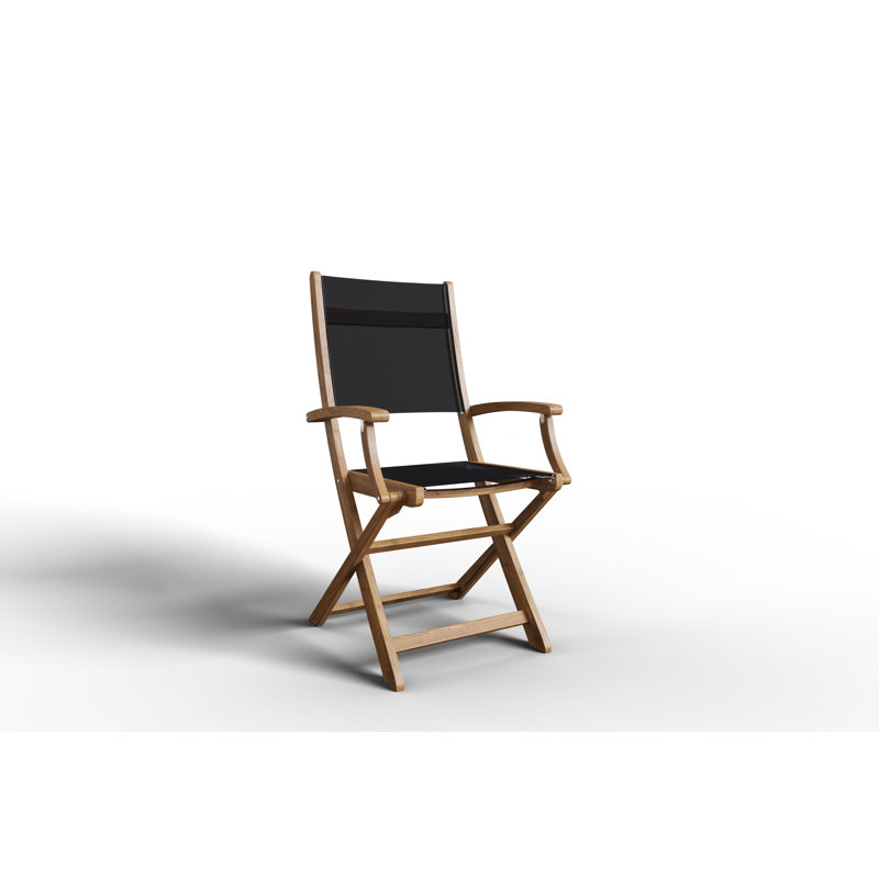 Chaise de salle à manger d'extérieur en bois Nawa, Bois naturel / noir