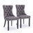 Friedrun Velvet Dining Chair Tufted Dining Room Chair with Solid Wood Leg-827450014