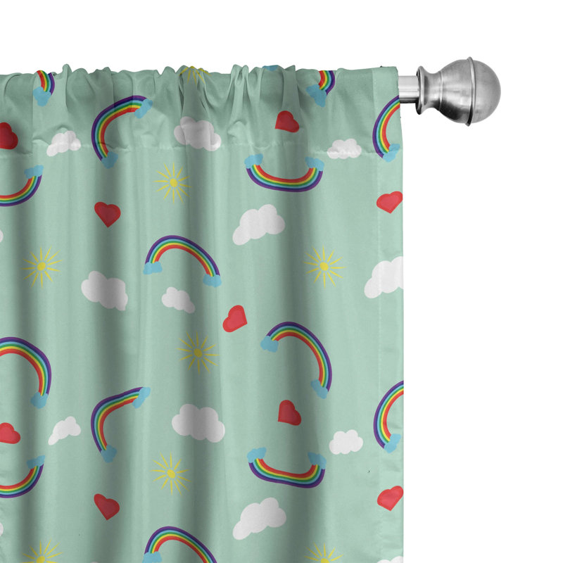 Children Semi-Sheer Rod Pocket Curtain Panels, 28" x 84"