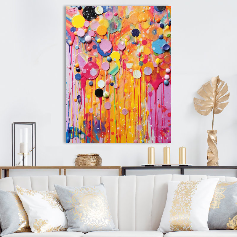 Printemps célébration abstraite, reproduction d'art sur toile, Toile tendue, H 32 po x l 24 po x P 1 po