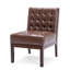 Fauteuil d'appoint en polyuréthane brun clair - Méridienne moderne avec lignes épurées - Sièges de salon compacts
