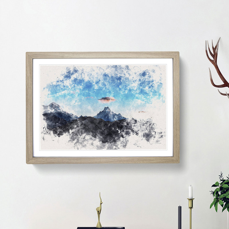 Fishtail Mountain Nepal - Picture Frame Painting Print, 36cm H x 48cm W x 2cm D, Oak Framed