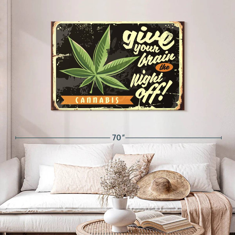Soirée de marihuana, H 30 po x l 45 po