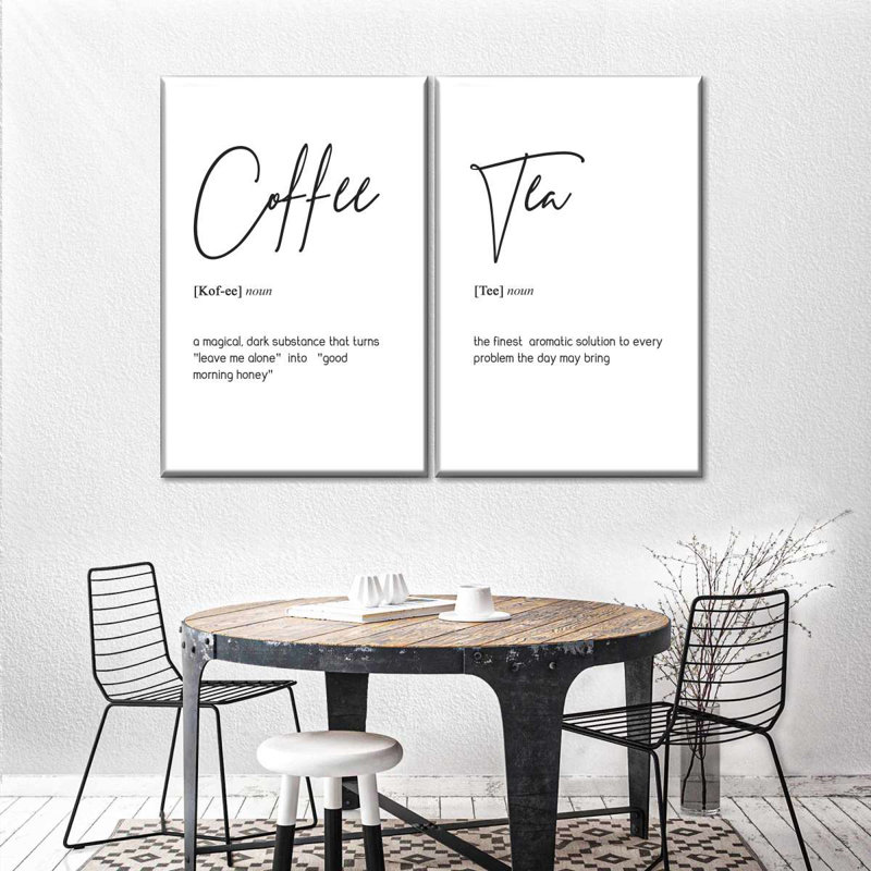 " Tea And Coffee Multi Piece Canvas Print " 2 - Pieces, 17" H x 12" W x 1" D