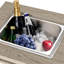 Table basse 3-en-1 avec seau à glace et foyer - beige